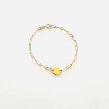 Load image into Gallery viewer, Bracelet PENELOPE Paper Clip chain Medal - Engraving on Demand 18K Gold
