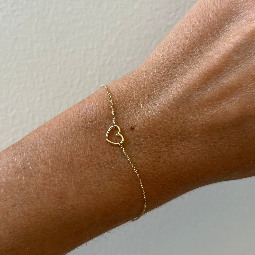 Bracelet LEILA - Chain Bracelet With Heart 18K Gold