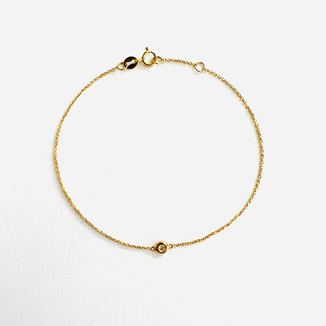 Bracelet YANNA -  Extra Thin Chain with diamond 18K Gold