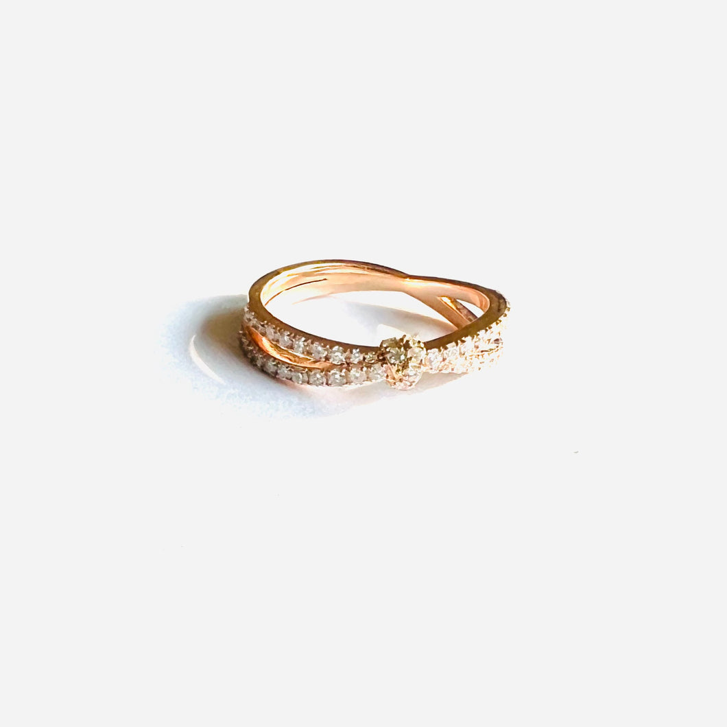 Ring DANY - Twist Diamond Ring 18K Solid Gold