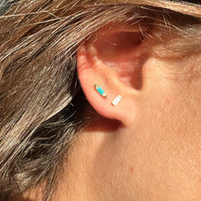 Load image into Gallery viewer, Earrings CLEO - Baguette Turquoise &amp; 18K gold
