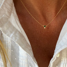 Load image into Gallery viewer, Necklace CECILE 18K Gold Necklace, Marquise Eye Emerald and Diamond
