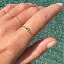 Load image into Gallery viewer, Ring MARTINE 18K Gold Chain Ring and Round Emerald Cut 0.03ct
