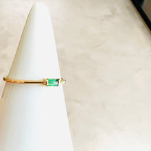 Load image into Gallery viewer, Ring OLIVIA 18K Gold Ring and Emerald Baguette Cut 0.06ct

