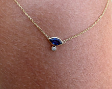 Load image into Gallery viewer, Necklace ADA 18K Gold Necklace, Marquise Eye Blue Sapphire and Dimond
