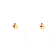 Load image into Gallery viewer, Earrings GERALDINE - Pink Sapphire Stud - 18K gold
