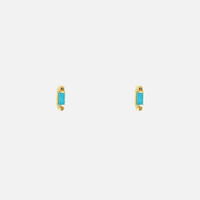 Load image into Gallery viewer, Earrings CLEO - Baguette Turquoise &amp; 18K gold
