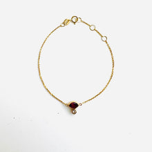 Load image into Gallery viewer, Bracelet LORNA -  Extra Thin Chain with Ruby &amp; diamond 18K Gold
