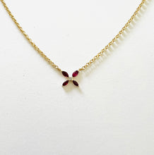 Load image into Gallery viewer, MARGUERITE Necklace Bubble Chain - 18K Gold Ruby Diamond
