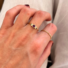 Load image into Gallery viewer, Ring CLAIRE 18K Gold Amethyst, Diamonds &amp; Emerlads
