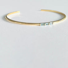 Load image into Gallery viewer, Bracelet ROMY - Open Bangle &amp; Baguette Trio Topaze 18K Gold
