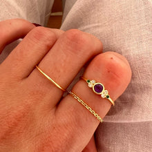 Load image into Gallery viewer, Ring CLAIRE 18K Gold Amethyst, Diamonds &amp; Emerlads
