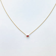 Load image into Gallery viewer, Necklace LOANE 18K Gold Necklace &amp; Baguette Ruby
