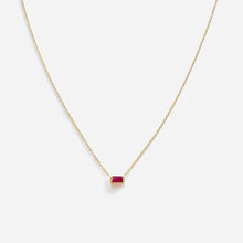 Load image into Gallery viewer, Necklace LOANE 18K Gold Necklace &amp; Baguette Ruby
