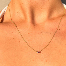 Load image into Gallery viewer, Necklace LOANE 18K Gold Necklace &amp; Baguette Ruby
