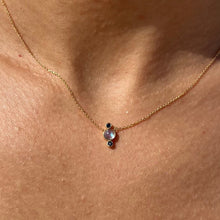 Load image into Gallery viewer, Necklace NOA 18K Gold Moonstone &amp; Blue Sapphire
