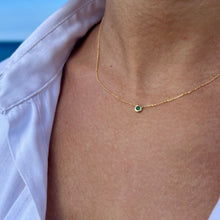 Load image into Gallery viewer, Necklace MAYA 18K Gold Necklace with Round Emerald
