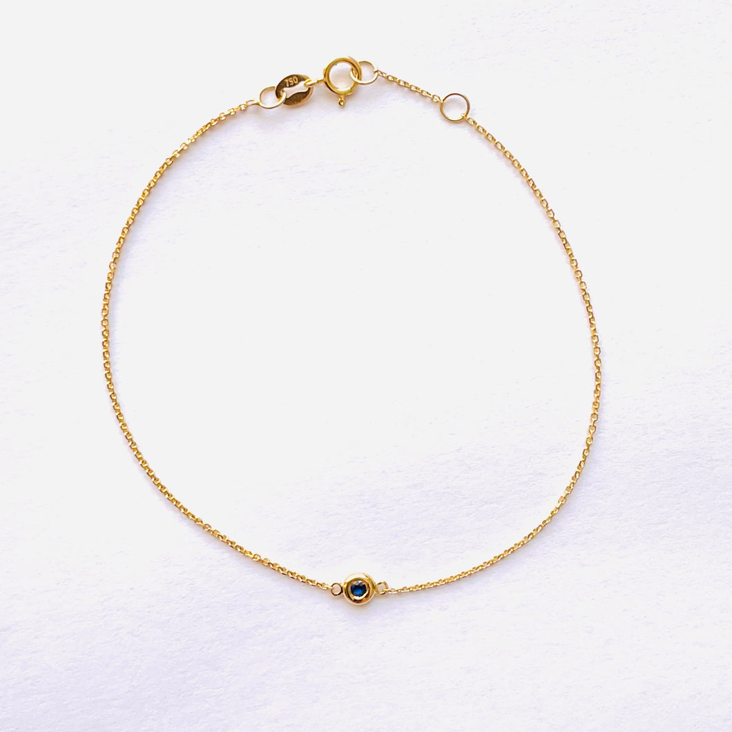 NANOU -  Extra Thin Chain with Blue Sapphire 18K Gold