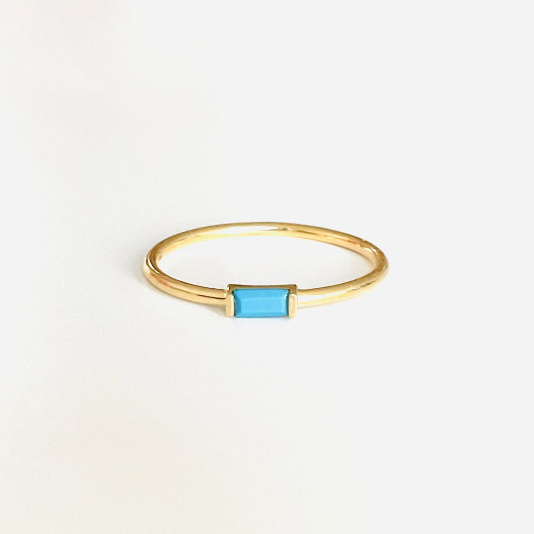 Ring JOY 18K Gold Ring and Turquoise Baguette