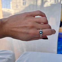 Load image into Gallery viewer, Ring LUCIE - Blue Sapphire Ring 18K Gold with Diamonds
