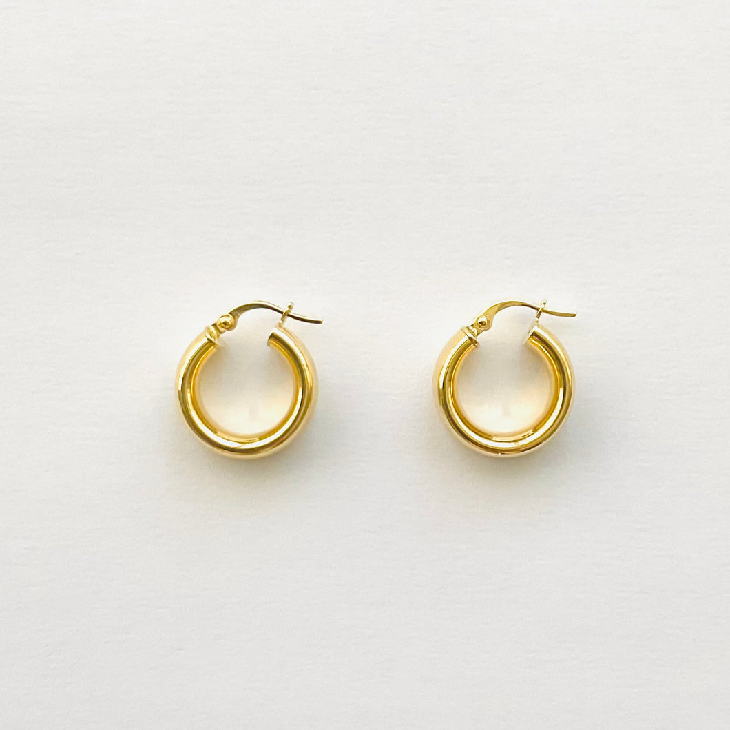 Earrings ANNE - 18K Yellow Gold Hollow Hoop Earrings