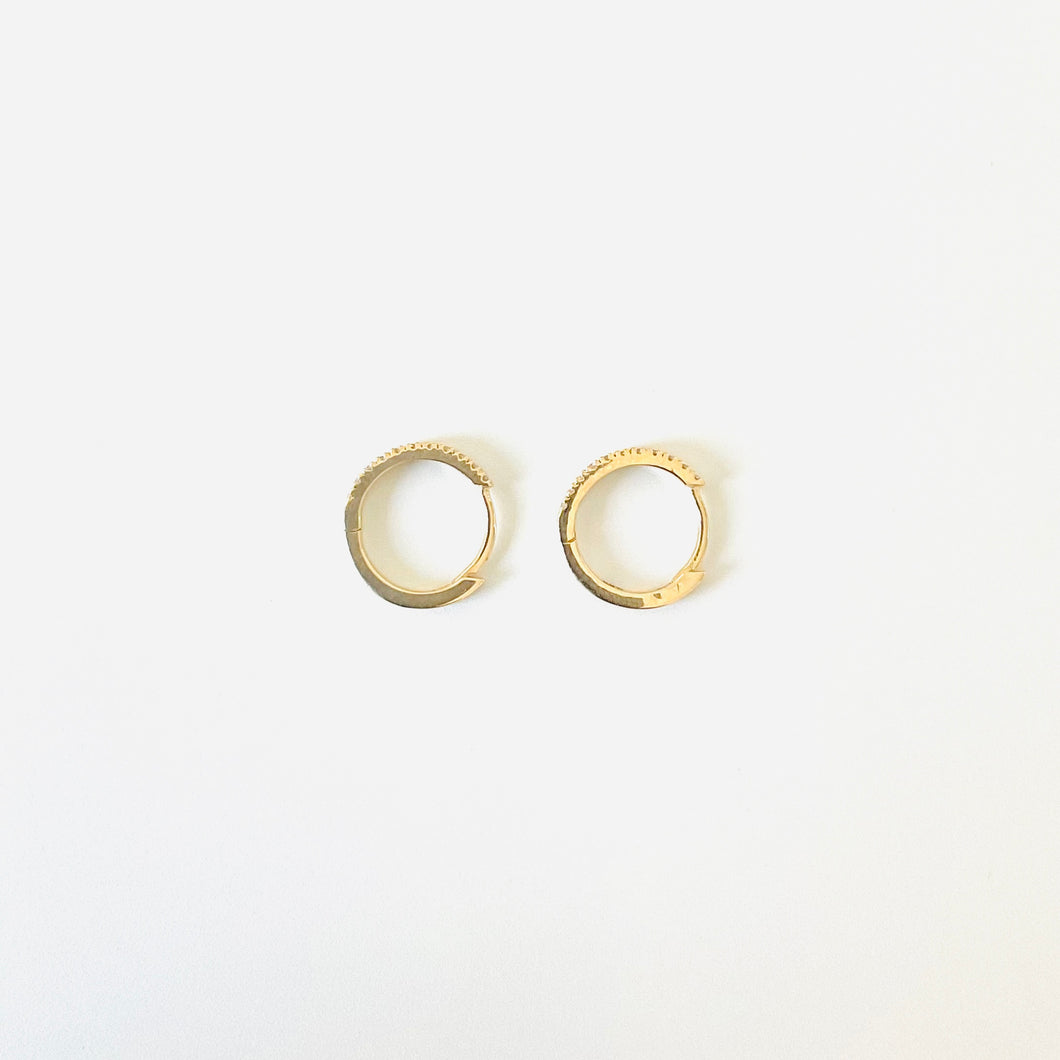 Earrings GAIA - 18K Yellow Gold Diamonds Hoop Earrings