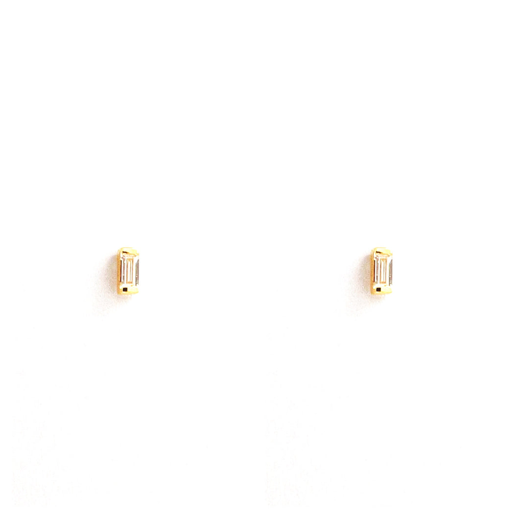 Earrings JADE 18K Gold and Baguette Diamonds Earring