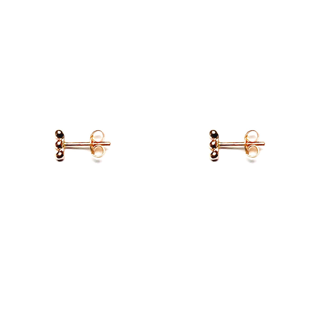 Earrings FLORENCE - Three Bubble Stud & 18K gold