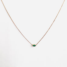 Load image into Gallery viewer, Necklace LENA 18K Gold Necklace, Marquise Eye Emerald and Dimond
