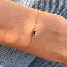 Load image into Gallery viewer, Bracelet ELEA 18K Gold Chain Encrusted with Baguette Blue Sapphire
