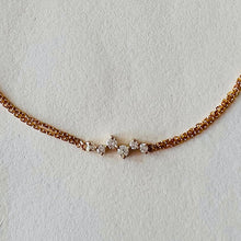 Load image into Gallery viewer, Bracelet ROSE - Thin Double Chain with 6 diamonds 18K Gold
