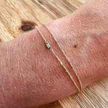 Load image into Gallery viewer, Bracelet EVE-  Extra Thin 18K Gold Chain with Baguette Diamond 0.06ct
