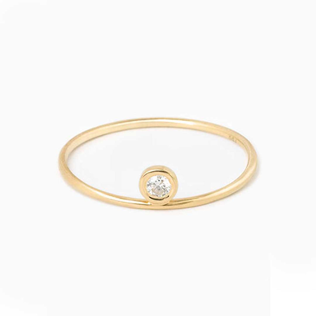 Ring EMILIE 18K Gold Ring and Diamond Up 0.06ct