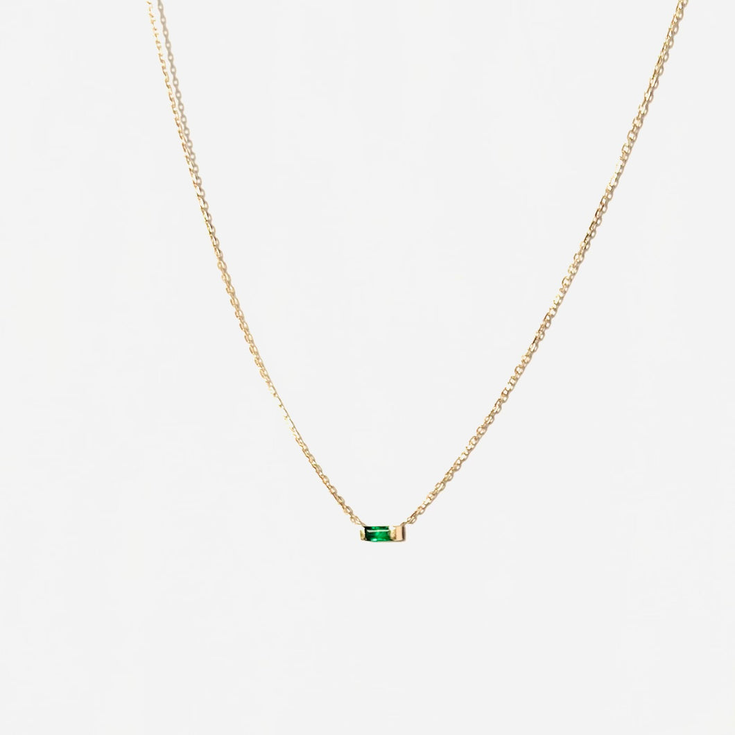 Necklace MELISSA 18K Gold Necklace & Baguette Emerald 0.06ct