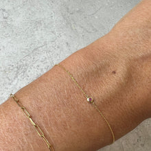 Load image into Gallery viewer, Bracelet CAROLE -  Extra Thin Chain with Rose Sapphire 18K Gold
