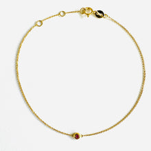Load image into Gallery viewer, Bracelet CAROLE -  Extra Thin Chain with Rose Sapphire 18K Gold
