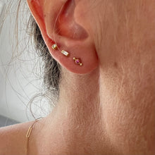 Load image into Gallery viewer, Earrings ELEONORE - Pink Sapphire Stud With Extension - 18K gold
