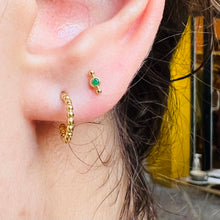 Load image into Gallery viewer, Earrings MICHELLE - Emerald Stud &amp; 18K gold
