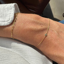 Load image into Gallery viewer, Bracelet YANNA -  Extra Thin Chain with diamond 18K Gold
