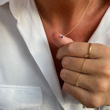 Load image into Gallery viewer, Necklace REGINE 18K Gold Necklace &amp; Baguette Blue Sapphire
