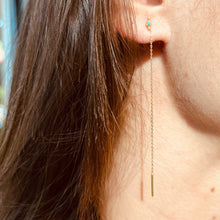 Load image into Gallery viewer, Earrings ARTEMISE - Turquoise Stud With Extension - 18K gold
