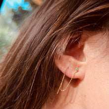 Load image into Gallery viewer, Earrings ARTEMISE - Turquoise Stud With Extension - 18K gold
