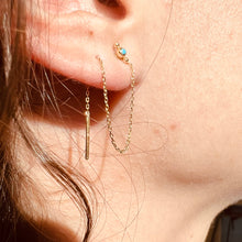 Load image into Gallery viewer, Earrings ARTEMISE - Turquoise Stud With Extension - 18K gold
