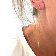 Load image into Gallery viewer, Earrings ELEONORE - Pink Sapphire Stud With Extension - 18K gold
