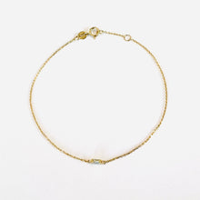 Load image into Gallery viewer, Bracelet EVE-  Extra Thin 18K Gold Chain with Baguette Diamond 0.06ct
