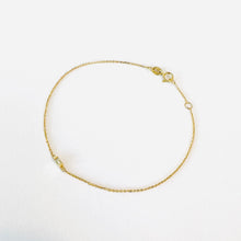 Load image into Gallery viewer, Bracelet EVE-  Extra Thin 18K Gold Chain with Baguette Diamond 0.06ct
