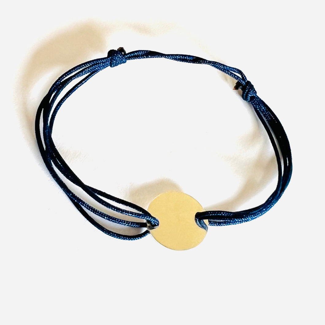 Bracelet  AUGUSTE - Medal Cordon Bracelet - Engraving On Demand