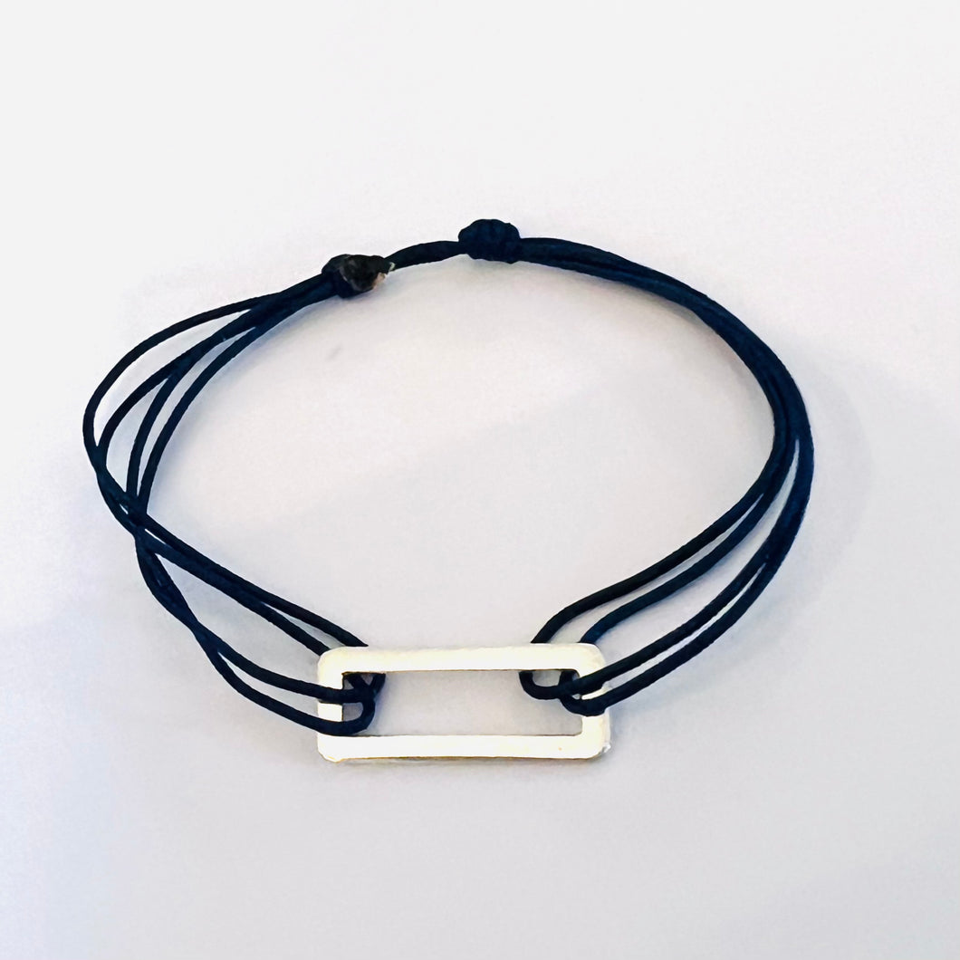 Bracelet THÉO - Rectangle Rounded Link Cordon - Engraving On Demand