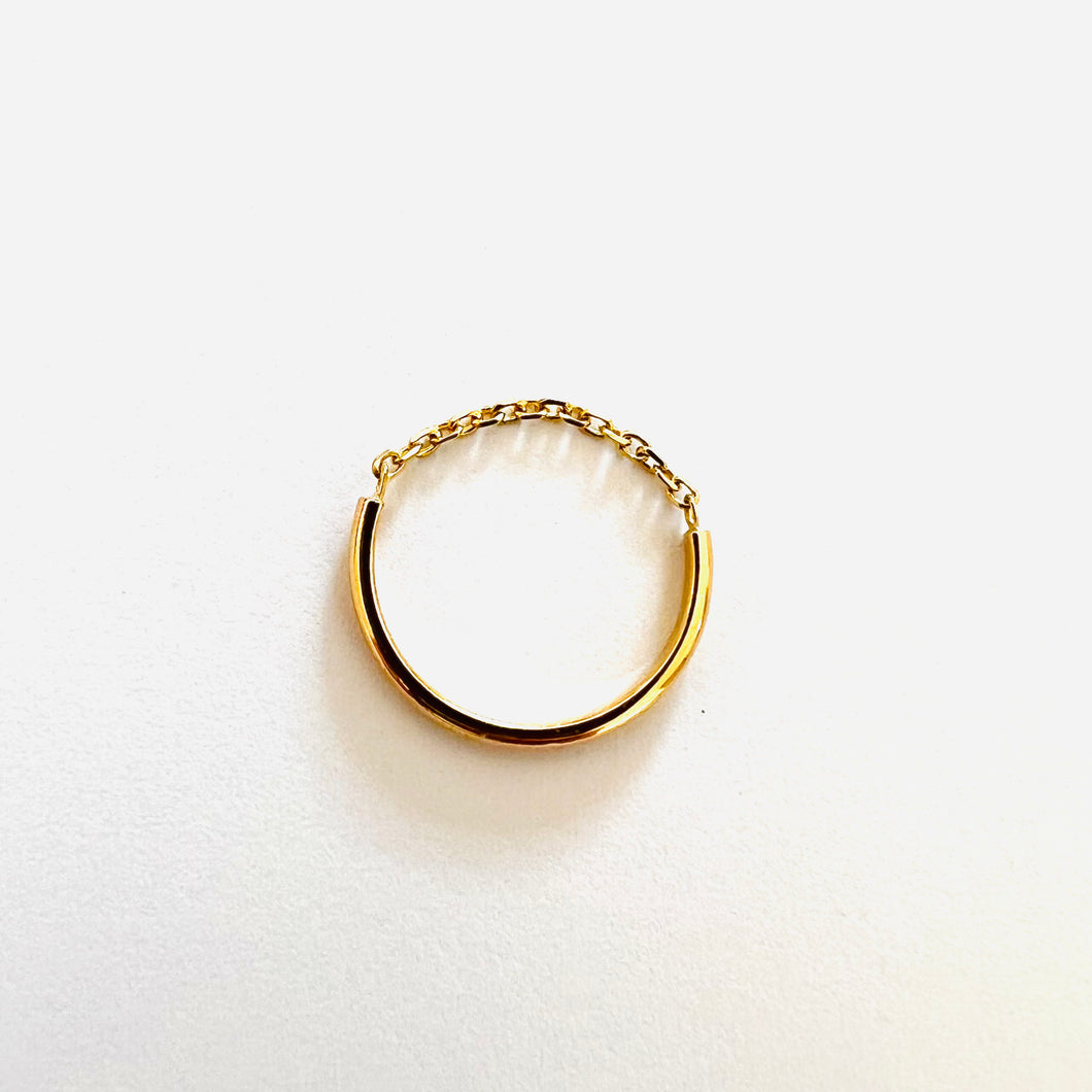 Ring FANNY - 18K Gold Bangle Ring Chain