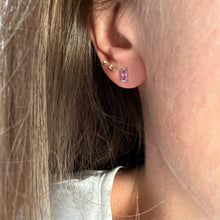 Load image into Gallery viewer, Earrings MARYSE - Baguette Pink Sapphire - 18K gold
